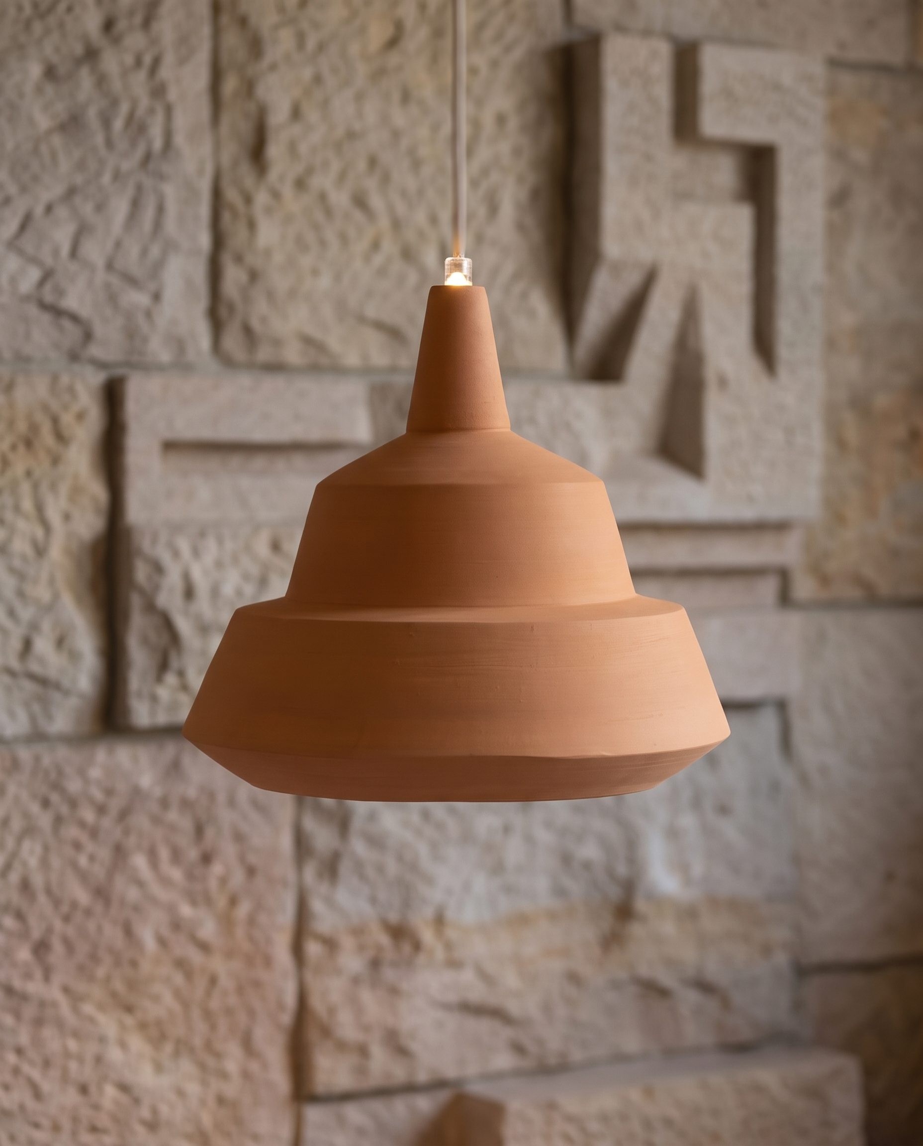 Lampada Imbuto Geometrico Grande — Serie Cotto