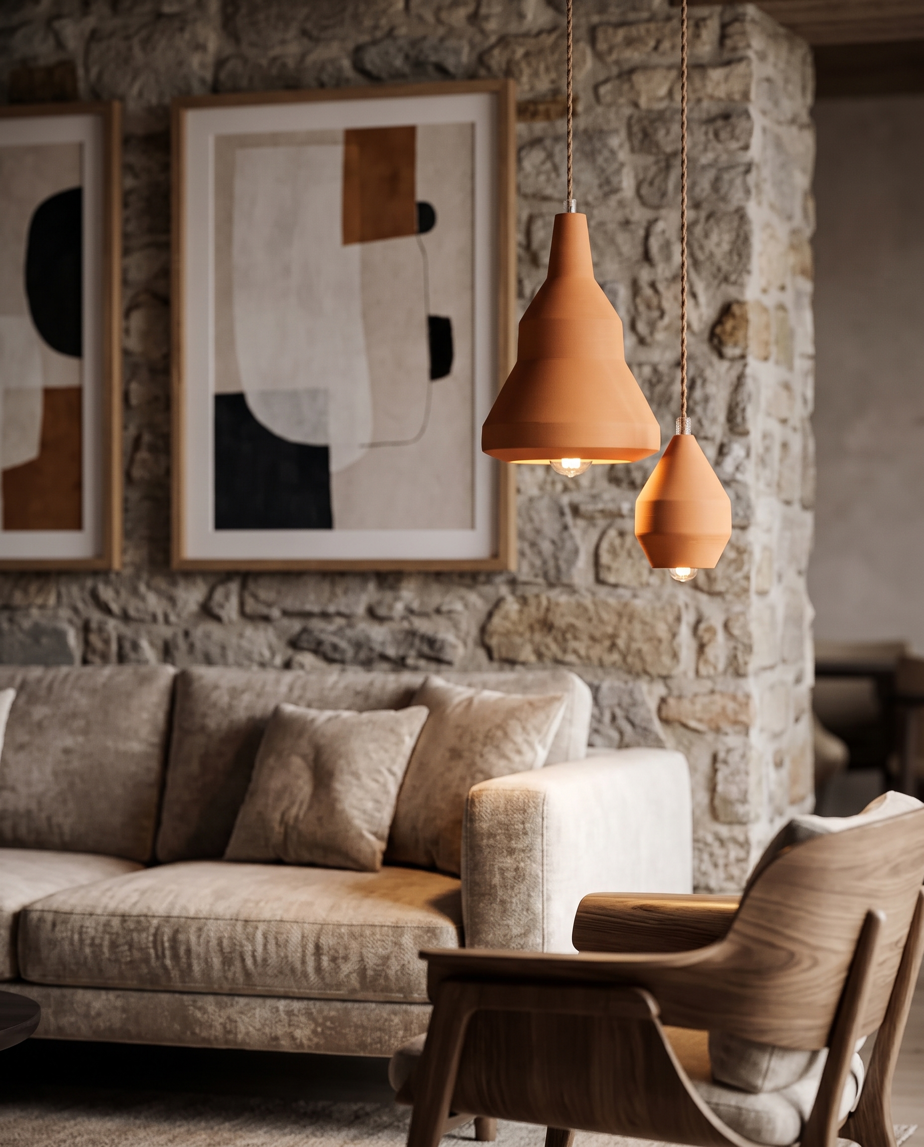 Lampadario N.1 — Serie Cotto - immagine 2